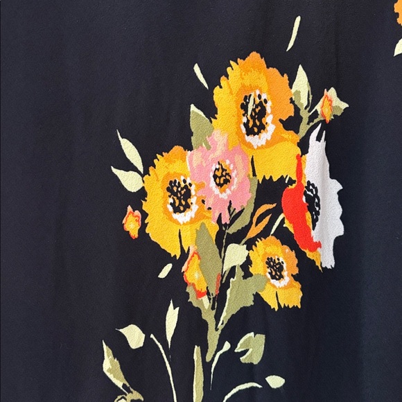 Free People Neon Garden Babydoll Mini Dress in Black Floral Size US 10 - Picture 3 of 7